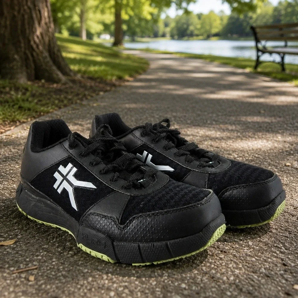 KURU Quantum Walking Shoes Womens 8 Wide Black Orthopedic Fitness Trainers